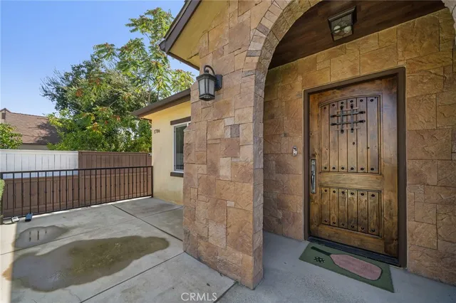 a view of a wooden door