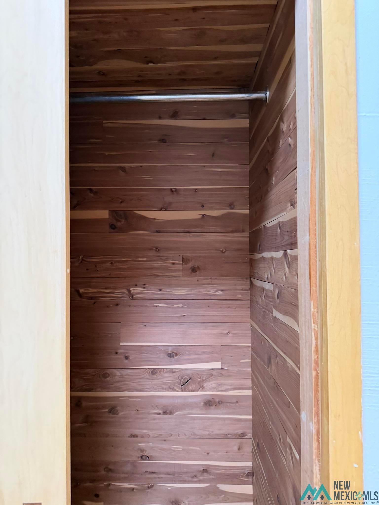 570 Curry Road North Clovis, NM 88101 - Photo 48 of 59 Cedar-lined closet featuring a chrome hanging rod