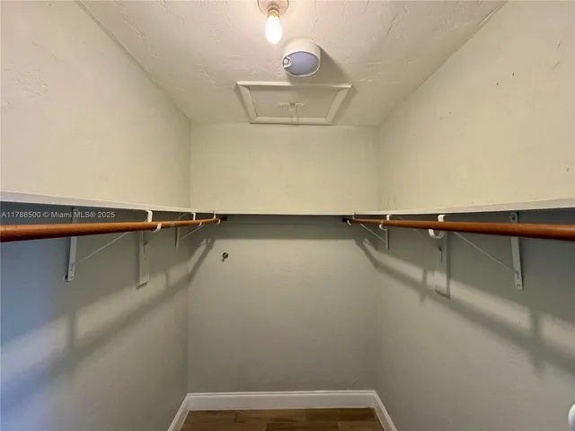 closeup view of a room with racks on the wall