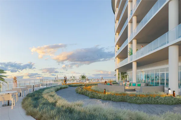 a view of a city from a terrace