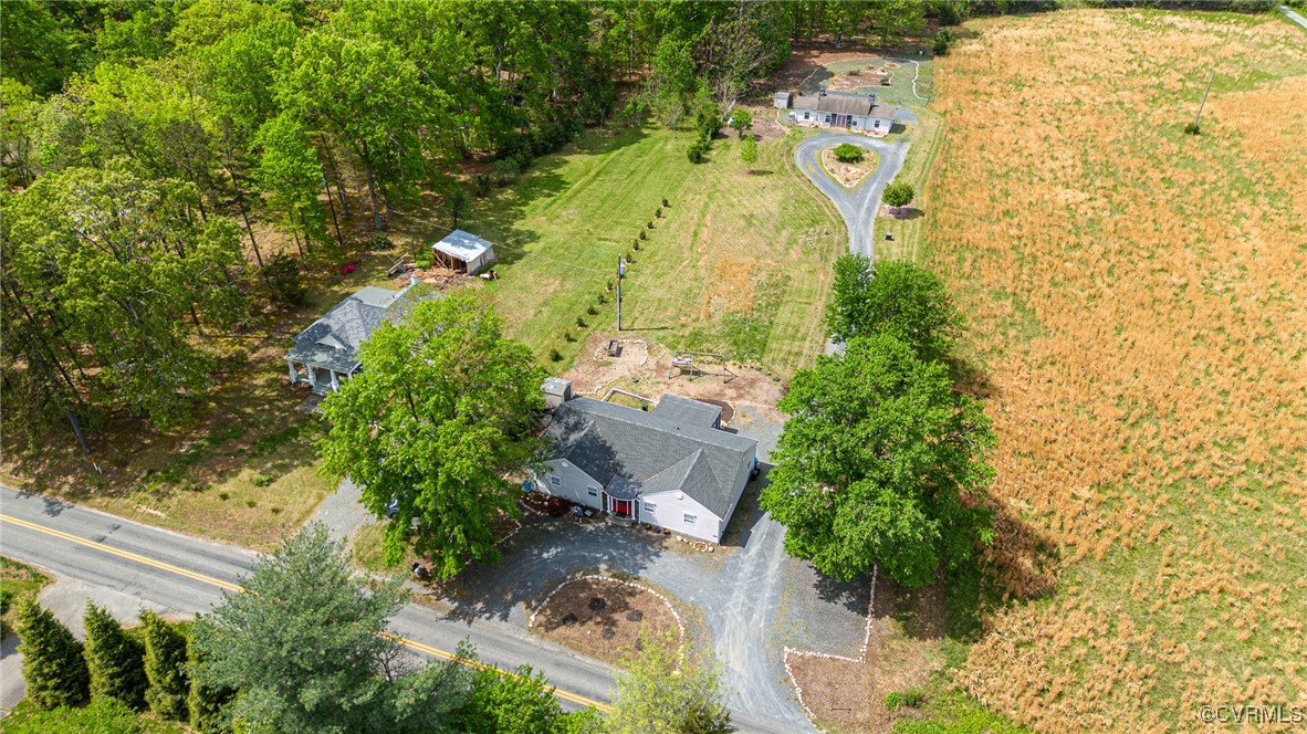 654 Bybee Road Louisa, VA 23093 - Photo 49 of 50 an aerial view of residential house with swimming pool and garden
