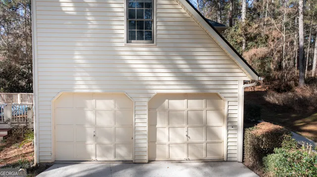 a view of a wooden door
