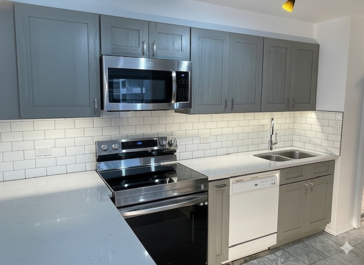 Undisclosed Address Chicago, IL 60613 - Photo 2 of 13 a kitchen with a sink and steel appliances
