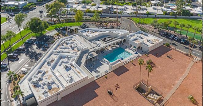7860 East Camelback Road, Unit 404 Scottsdale, AZ 85251 - Photo 29 of 33 an aerial view of a house with a ocean view