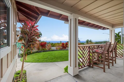 a view of a ocean with a palm trees