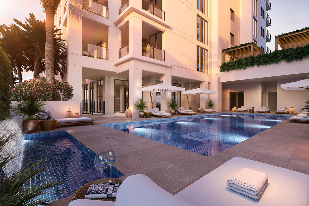 475 East Royal Palm Road, Unit 702 Boca Raton, FL 33432 - Photo 11 of 16 Pool deck- evening