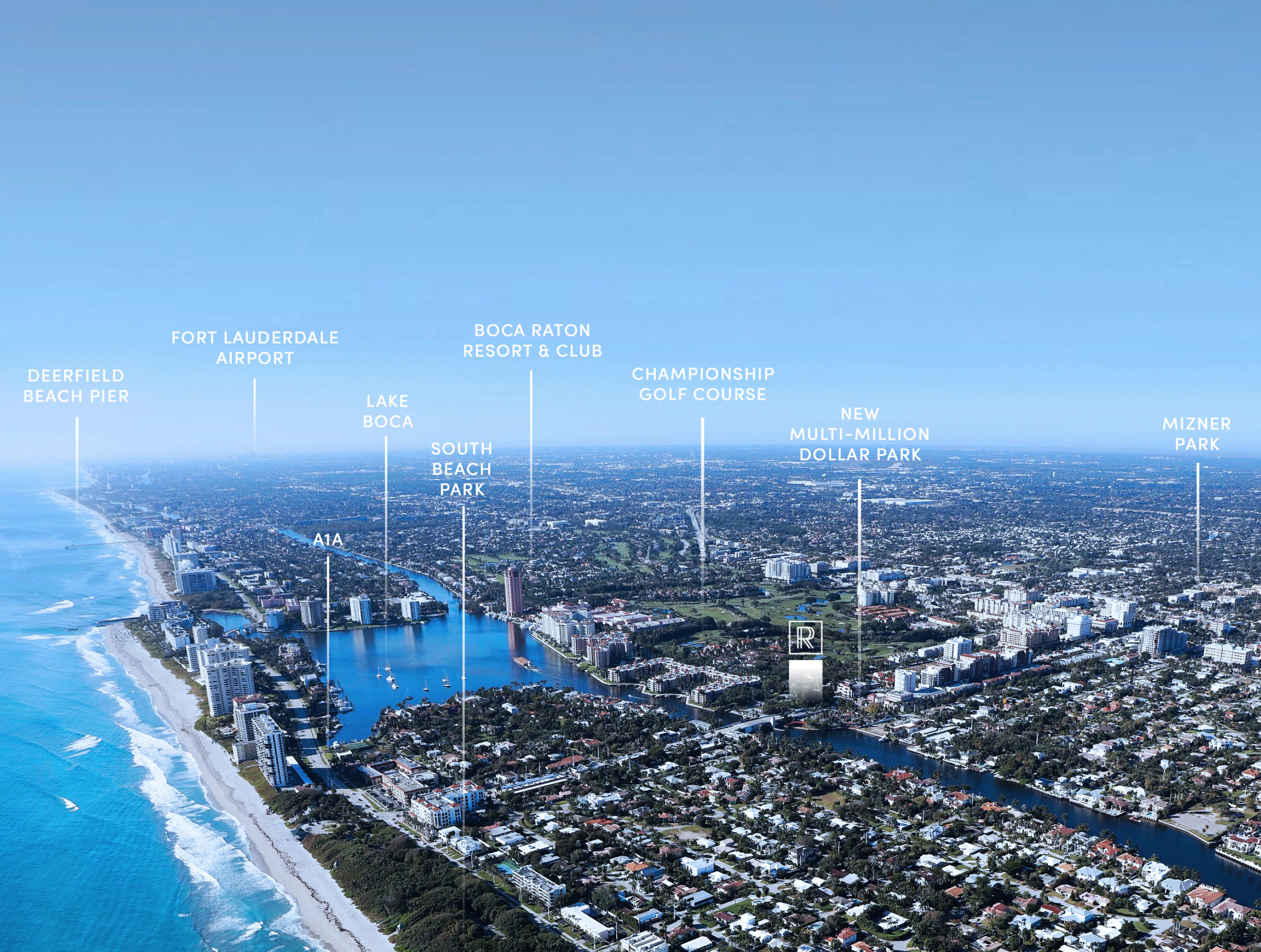 475 East Royal Palm Road, Unit 702 Boca Raton, FL 33432 - Photo 16 of 16 Aerial SW View w POI's