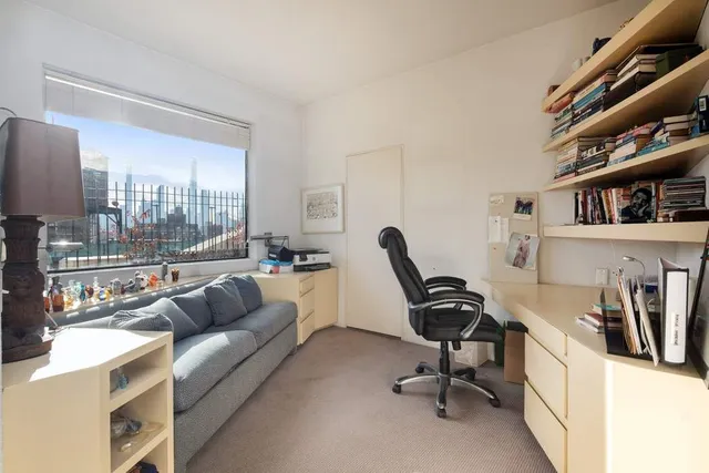 a city view with tall buildings