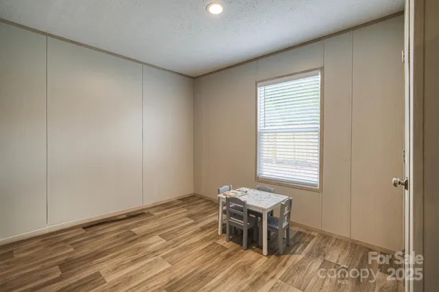 a workspace with wooden floor