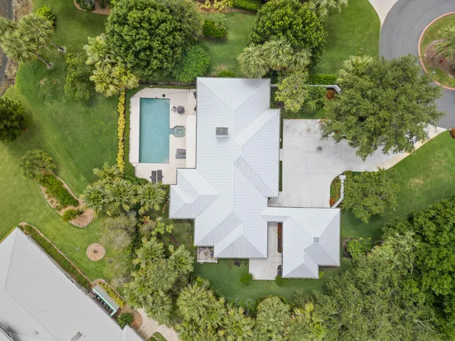 an aerial view of a house