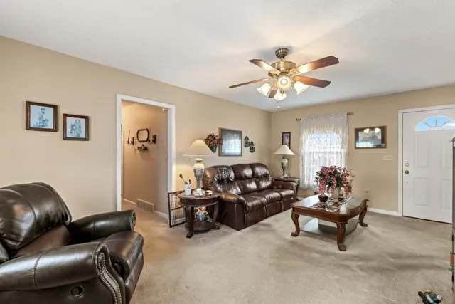 a living room with furniture