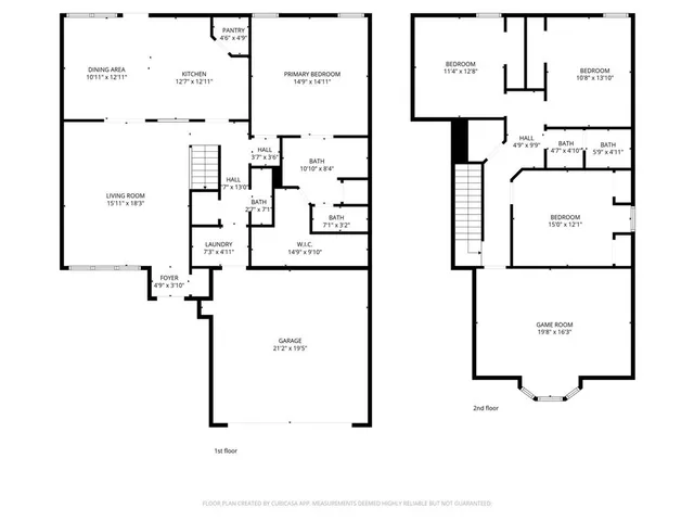 aerial view of a house with a yard