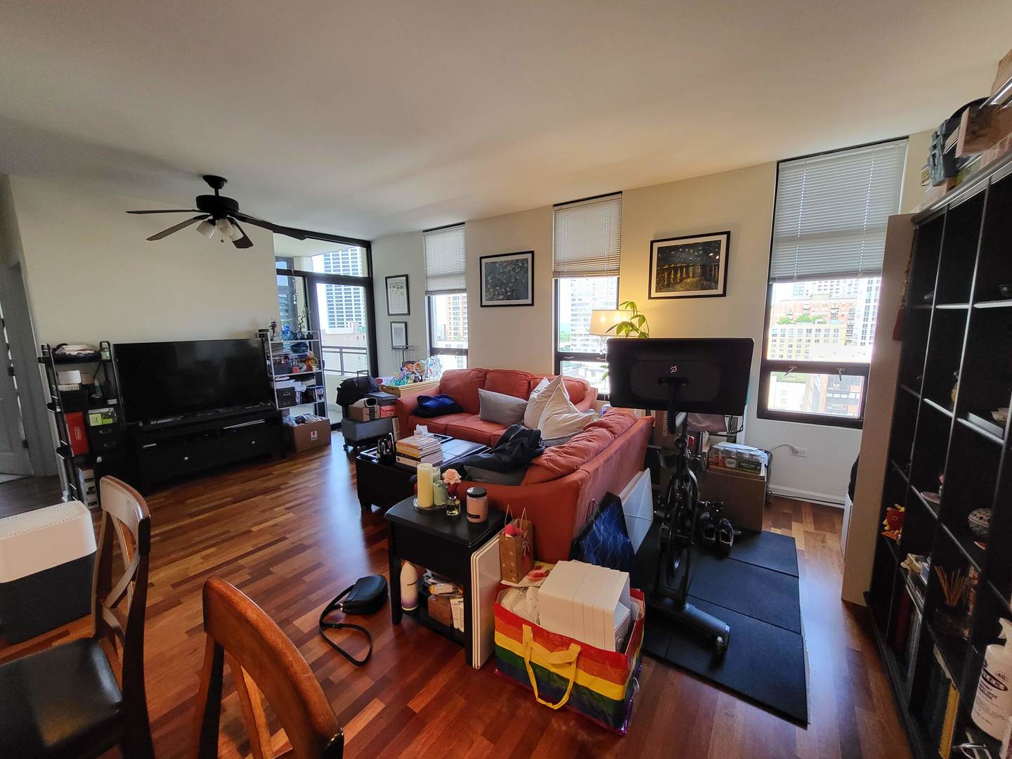 1255 South State Street, Unit 1203 Chicago, IL 60605 - Photo 8 of 21 a living room with furniture a flat screen tv and a fireplace