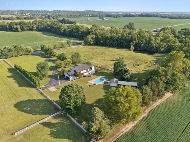 an aerial view of lake residential house with outdoor space