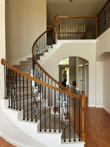 a view of entryway with wooden floor