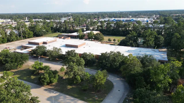 a view of a terrace with sitting area