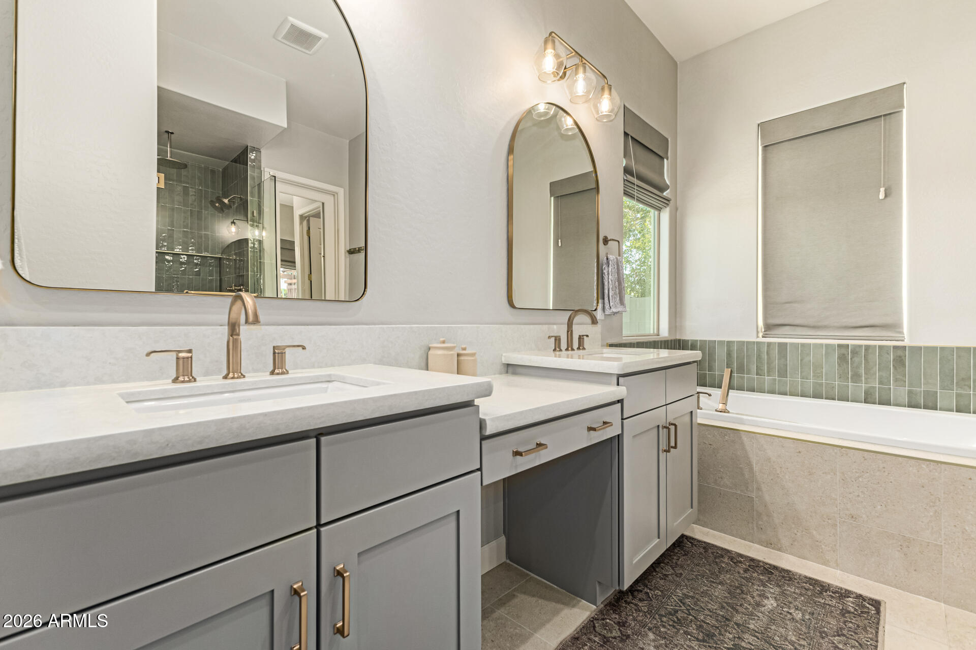 2941 South Jeffry Street Gilbert, AZ 85295 - Photo 15 of 47 a bathroom with a double vanity sink mirror and a