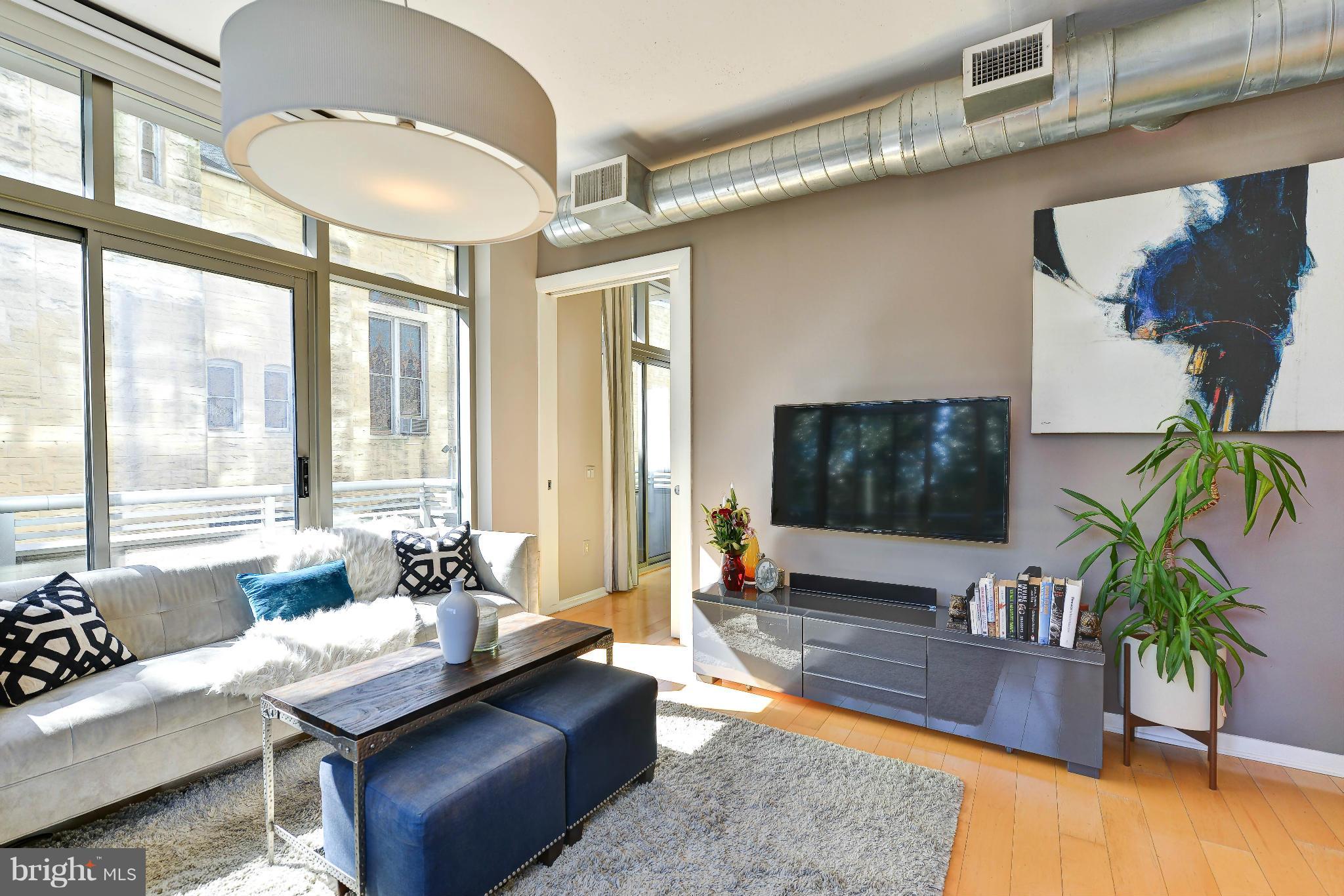 811 4th Street Northwest, Unit 218 Washington, DC 20001 - Photo 5 of 28 a living room with furniture and a flat screen tv