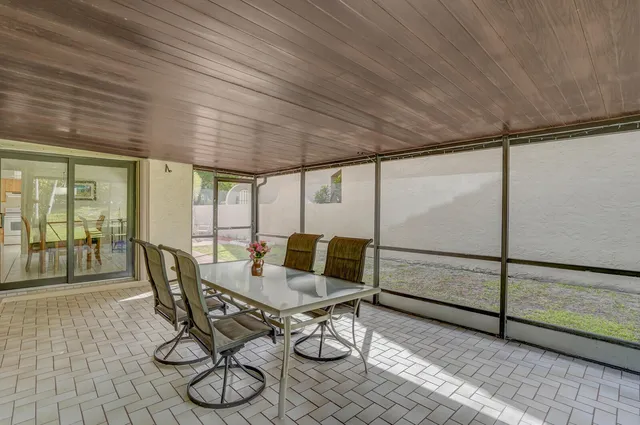 a dining room with furniture