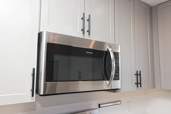 a room with a fireplace