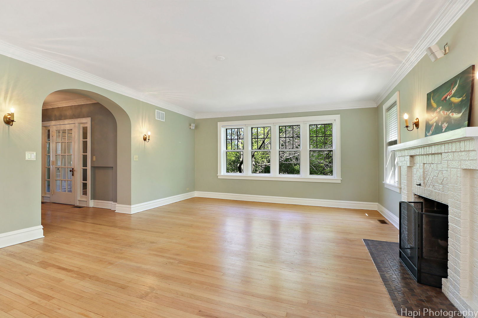 1403 Glenview Road Glenview, IL 60025 - Photo 7 of 62 wooden floor fireplace and windows in an empty room