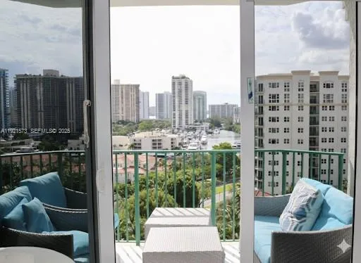 a view of balcony with couch
