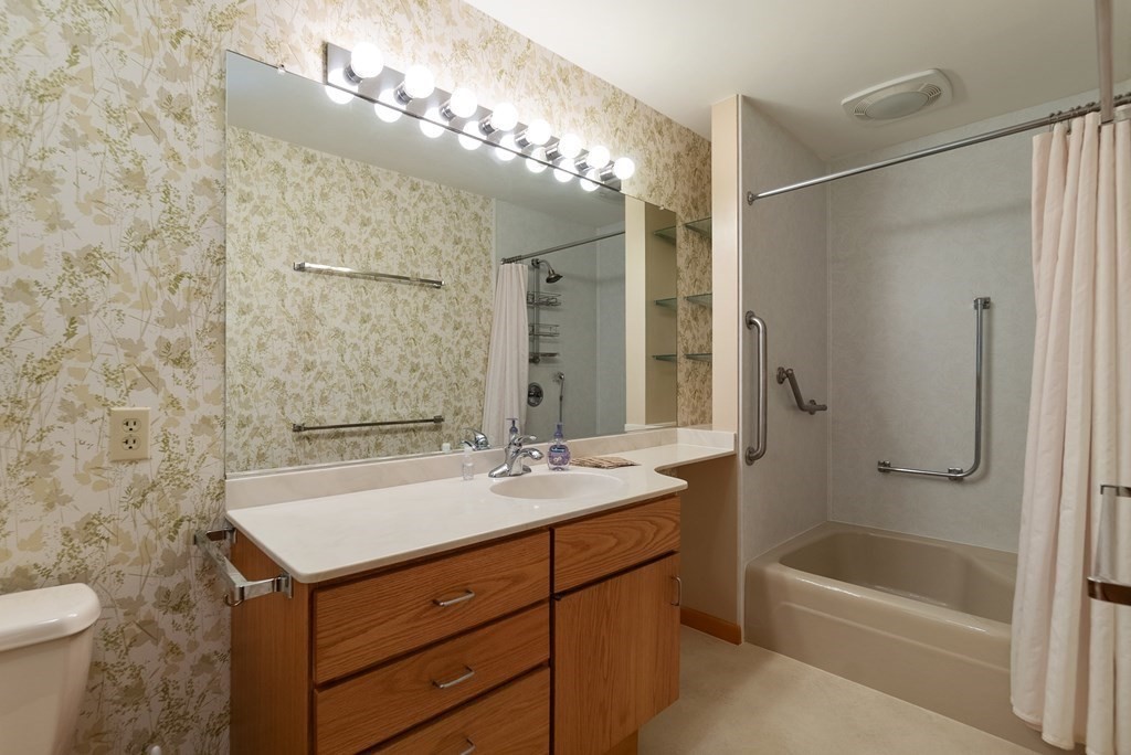 83 Redfern Drive Longmeadow, MA 01106 - Photo 32 of 40 a bathroom with a sink mirror toilet and bathtub
