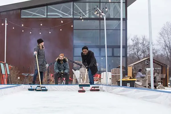 a view of balcony with wooden floor