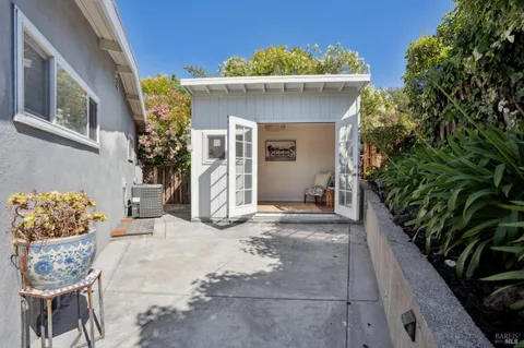 a view of a house with a patio