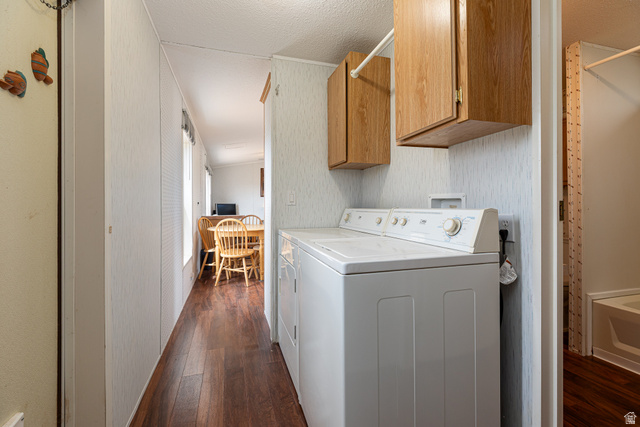 740 Riddle Drive Fredonia, AZ 86022 - Photo 8 of 20 Dedicated laundry area featuring overhead cabinetry, a clothing rod, and wood-finish flooring