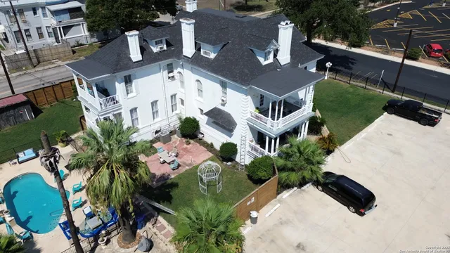 an aerial view of a house
