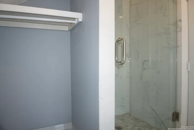 a bathroom with a shower