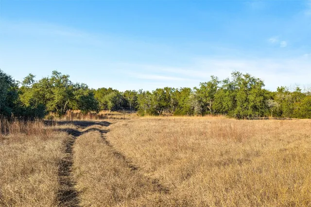 a view of a lake with a yard