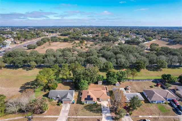 an aerial view of a city