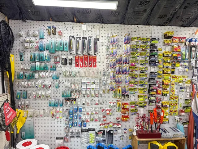 a view of garage with a variety of fruits