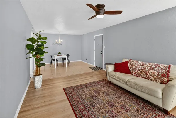 a living room with furniture