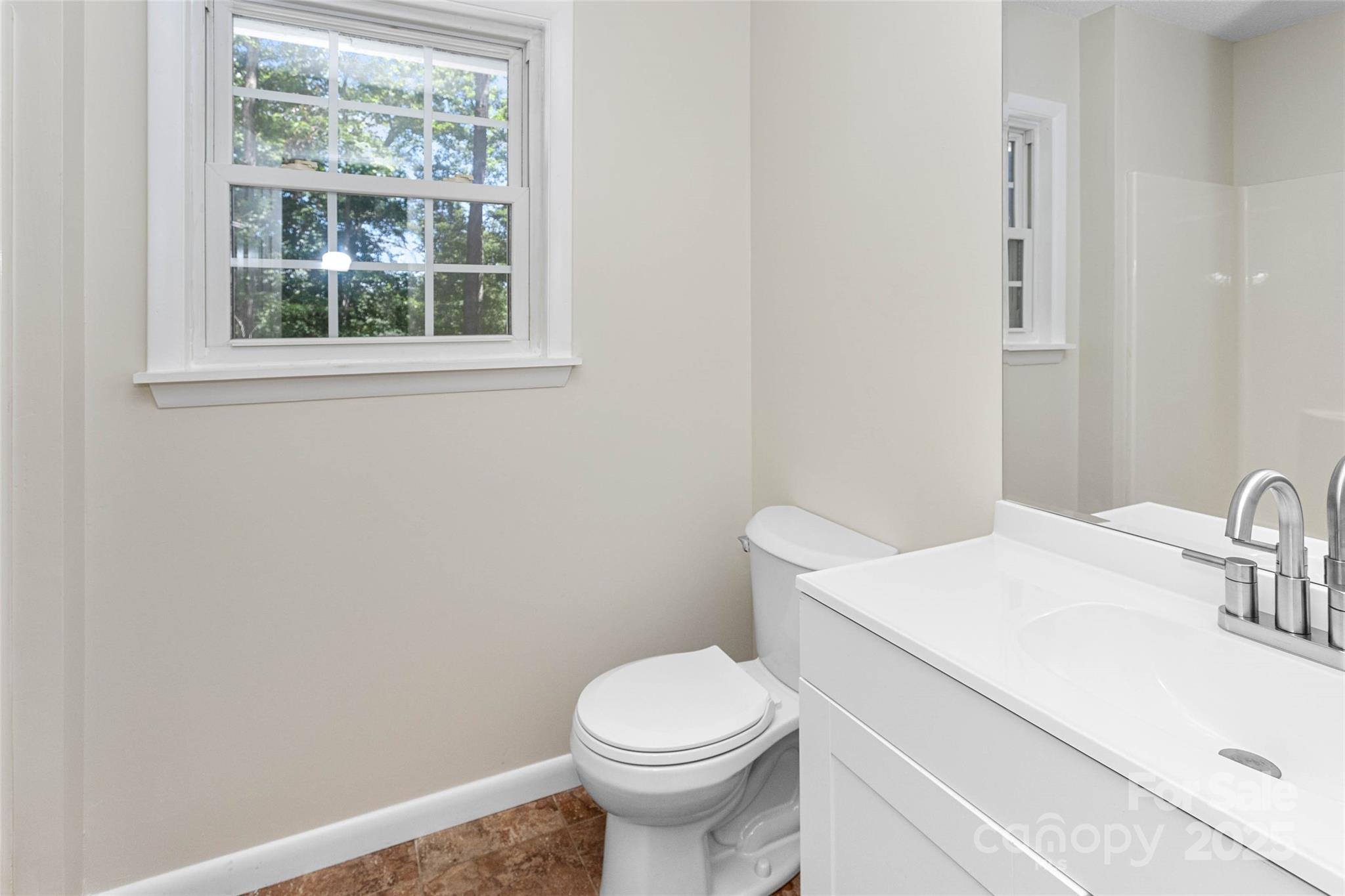 233 Youngs Cove Road Candler, NC 28715 - Photo 20 of 47 a bathroom with a sink a toilet and a window