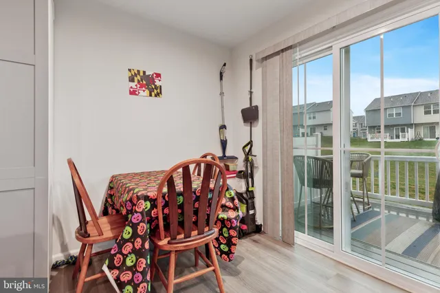 a view of dining room and front door