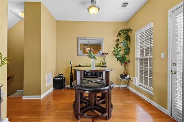 a view of a livingroom with furniture and window