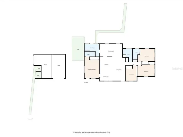 a front view of a house with swimming pool and porch