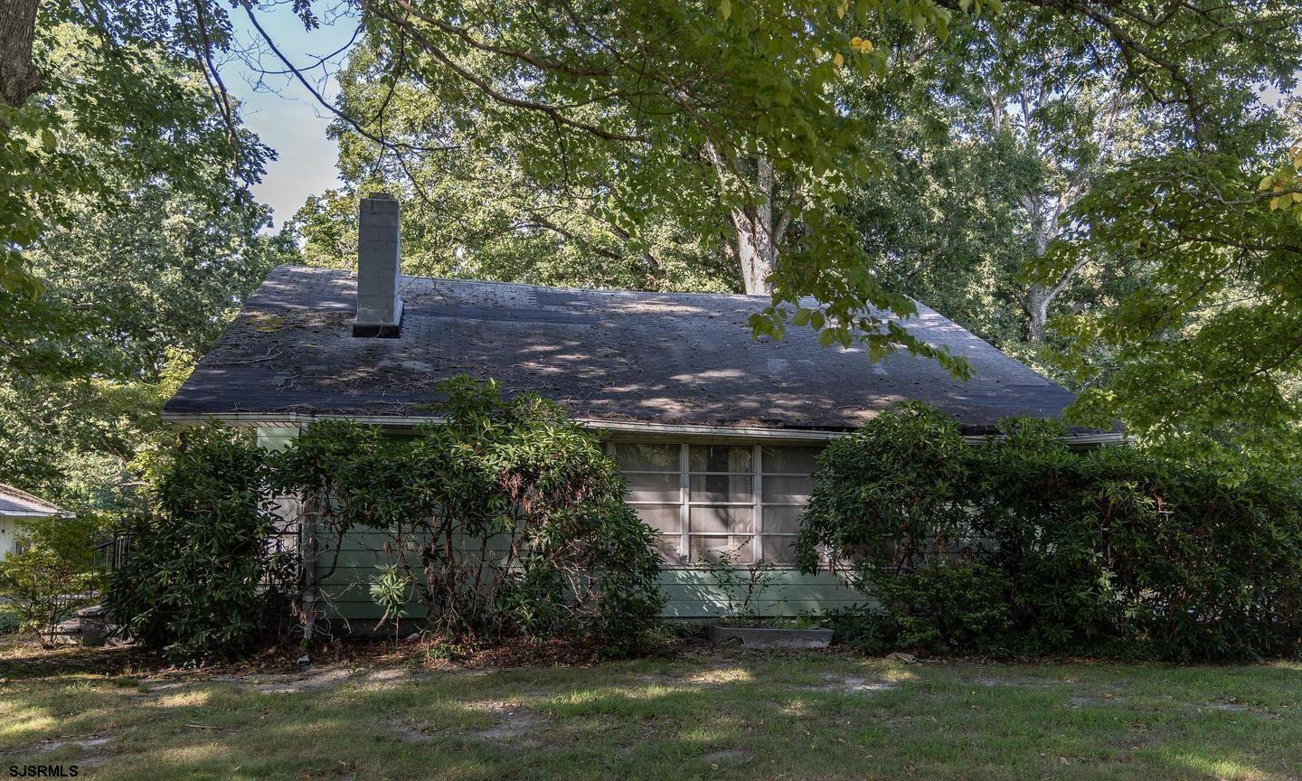 a front view of house with a garden
