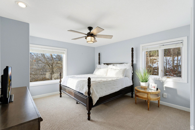 1878 East Ridge Point Drive Bountiful, UT 84010 - Photo 32 of 92 Carpeted bedroom with a ceiling fan and baseboards