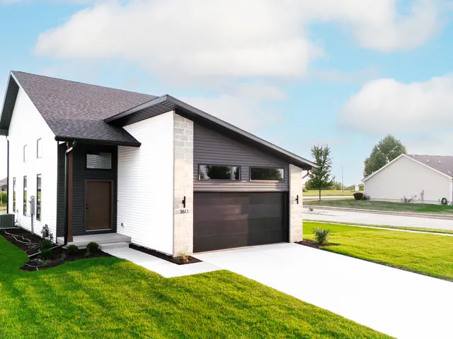 a house view with a garden space