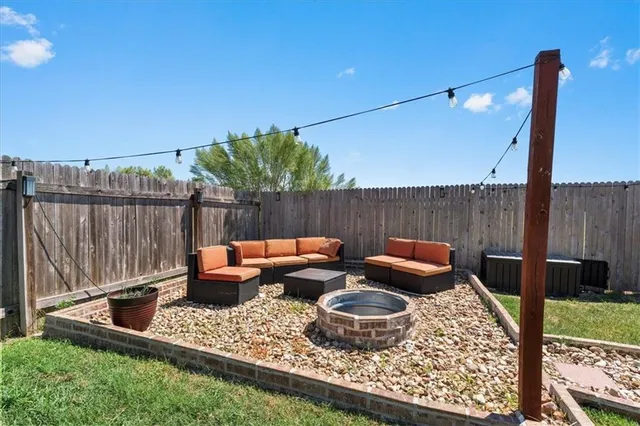 a view of outdoor space with seating area