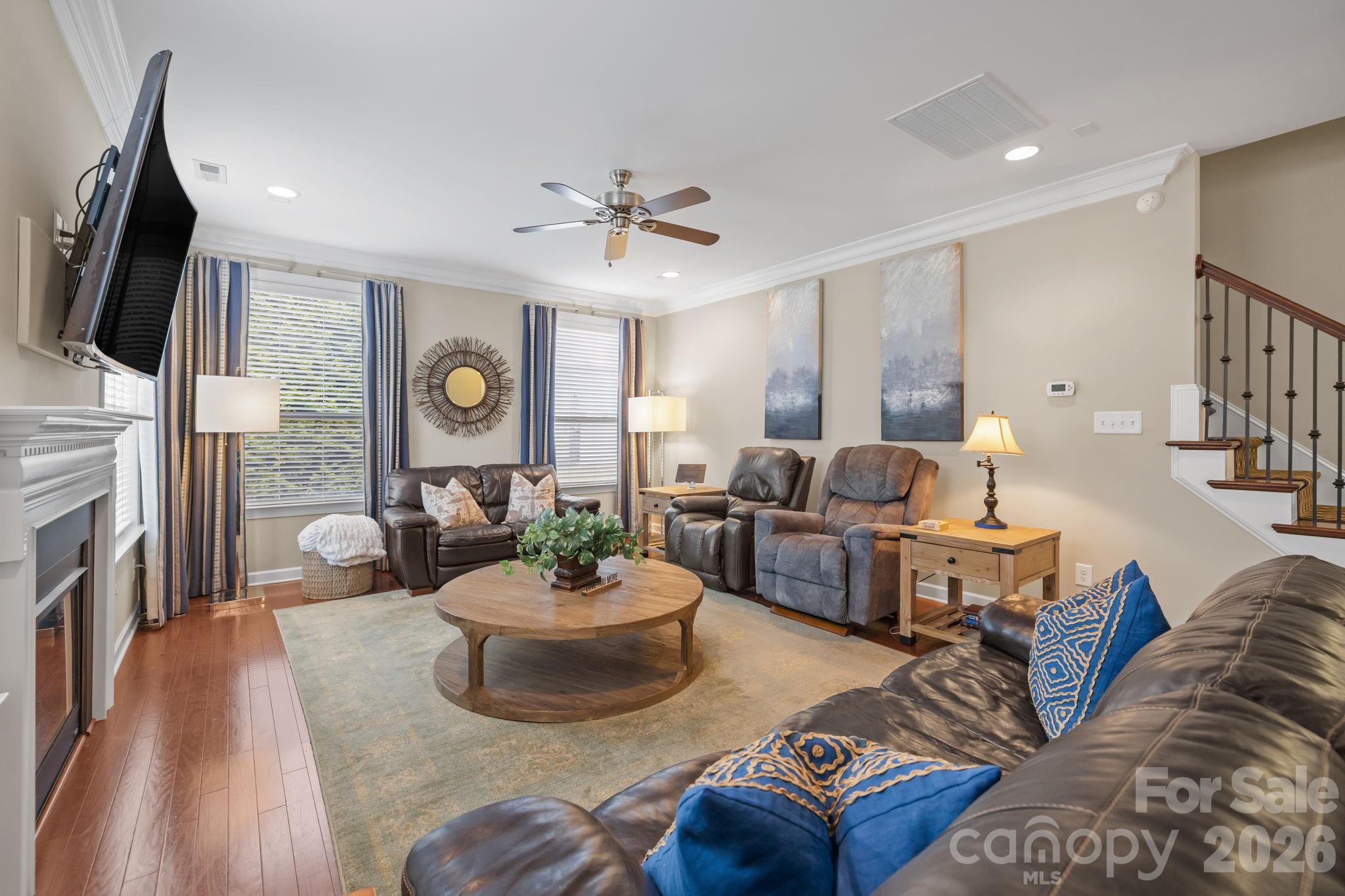 2072 Clarion Drive Fort Mill, SC 29707 - Photo 20 of 47 a living room with furniture fireplace and flat screen tv
