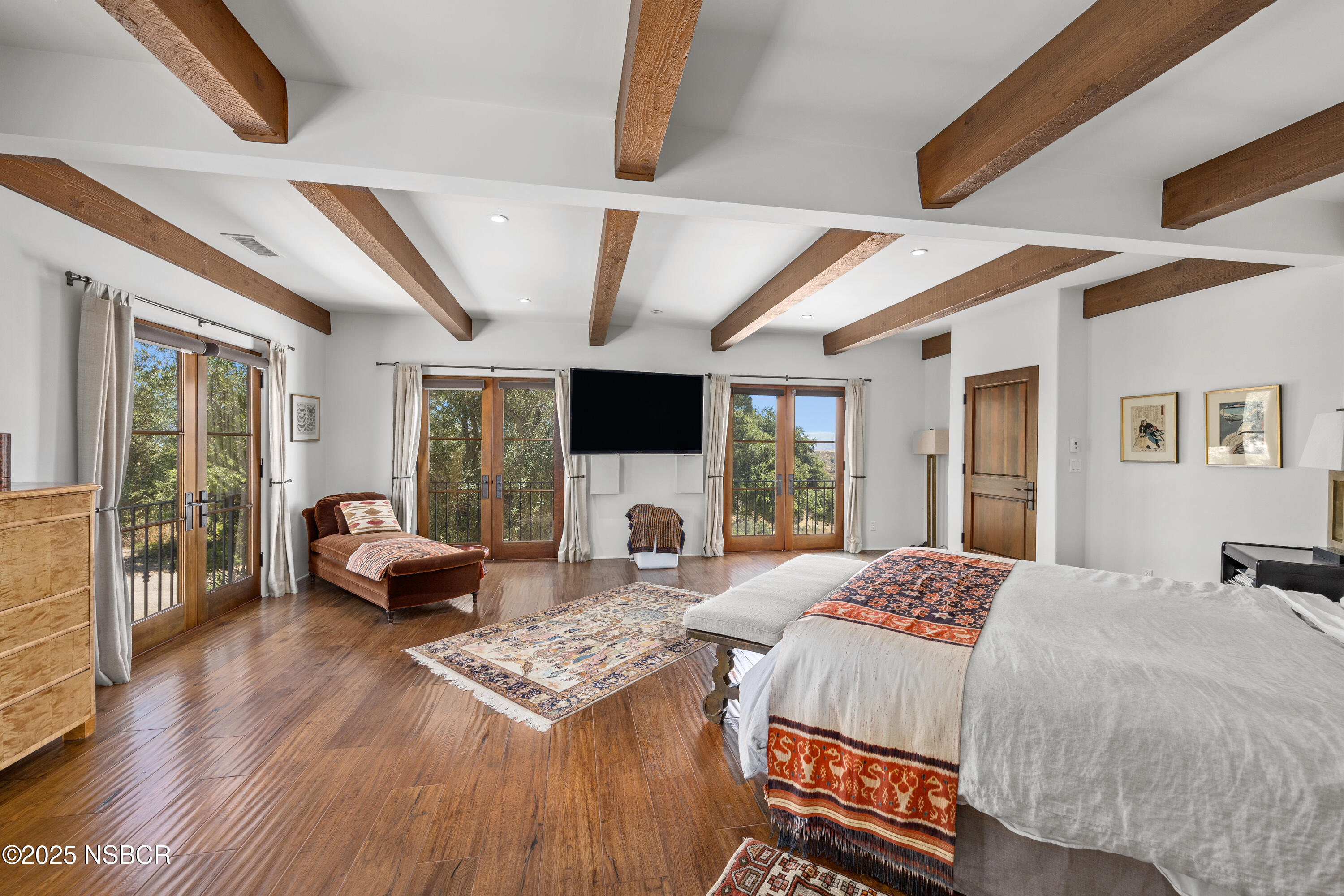 3001 Long Valley Road Santa Ynez, CA 93460 - Photo 21 of 52 a bedroom with furniture and large windows