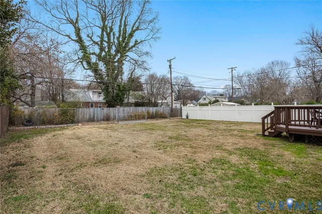 a view of a yard with a slide