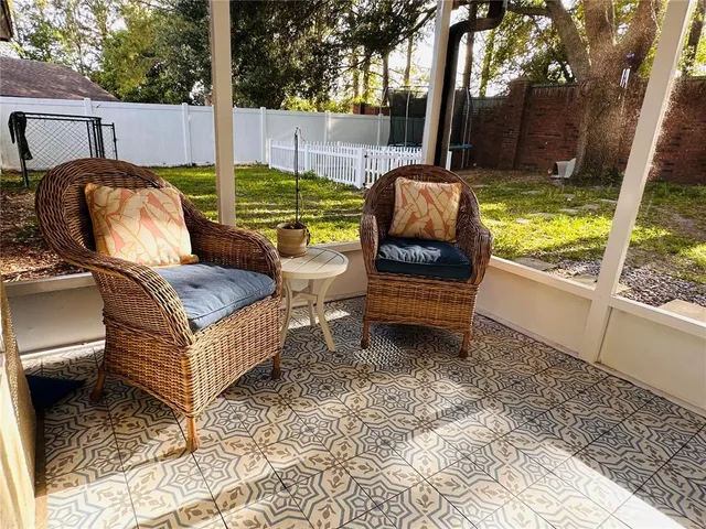 a house view with a backyard space