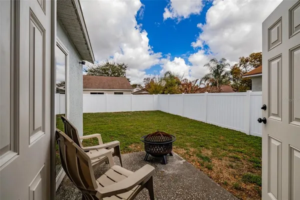 a view of outdoor space and seating area