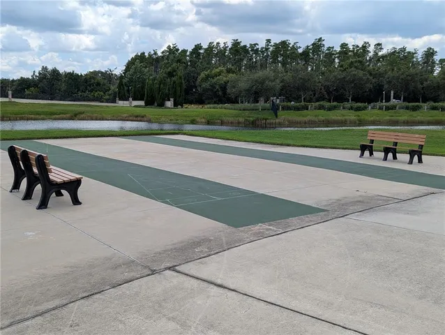 a view of a park with a bench and trees